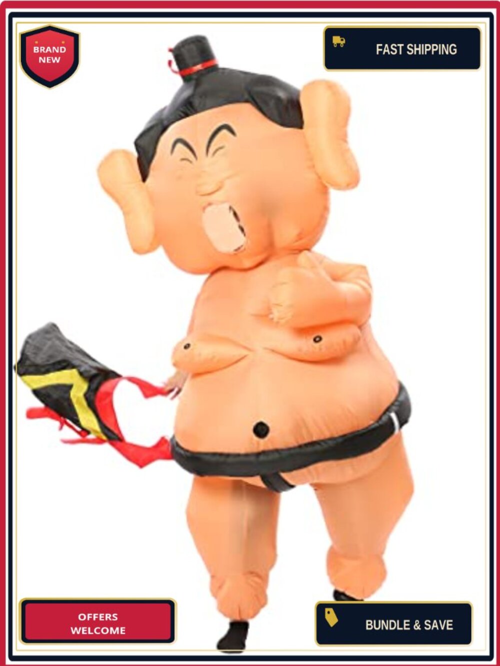 Sumo Wrestler Inflatable Costume Adult Full Body Blow Up Party Suit